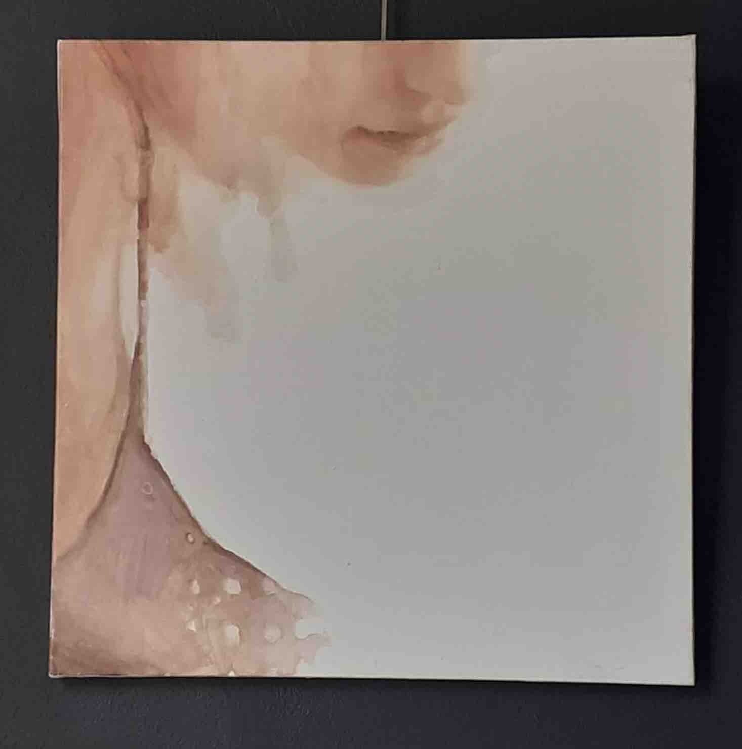 Huile sur toile de David Desmet représentant une femme de façon abstraite